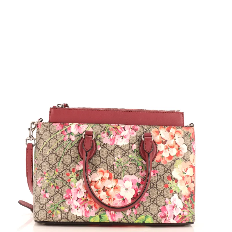 Linea A Convertible Tote Blooms Print GG Coated Canvas Small