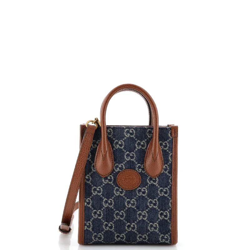 Interlocking G Patch Tote GG Denim Mini