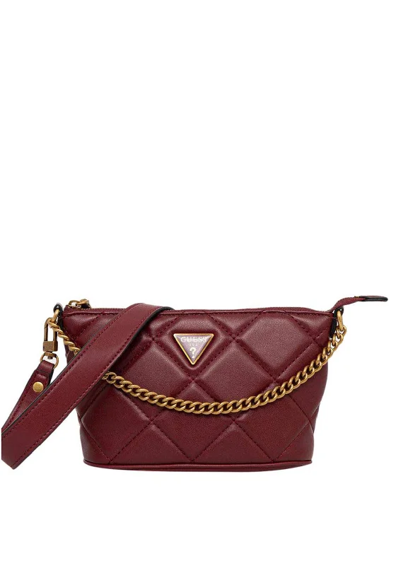 Guess Cessily Quilted Shoulder Bag, Merlot