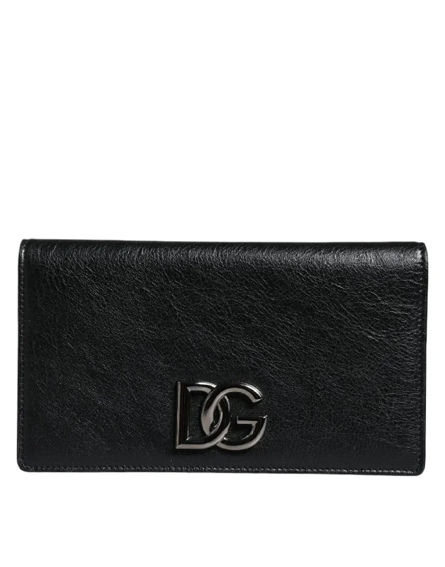 Dolce & Gabbana  Leather DG Logo Bifold Card Slot Crossbody Women's Bag (Pre-Owned)