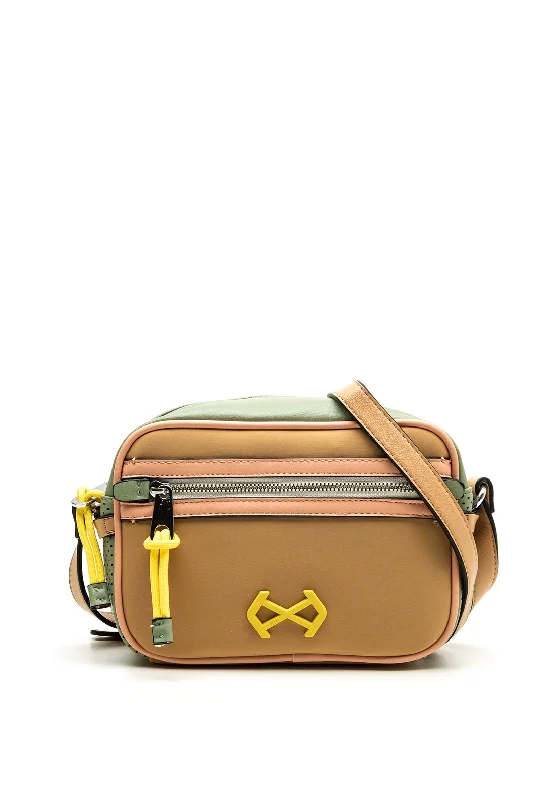 Xti Colour Block Camera Small Crossbody Bag, Beige