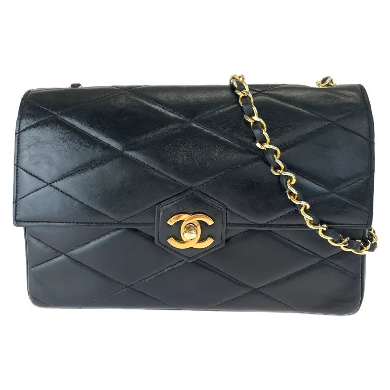 Chanel Lambskin Matelasse Diamond Stitch Turnlock Bag