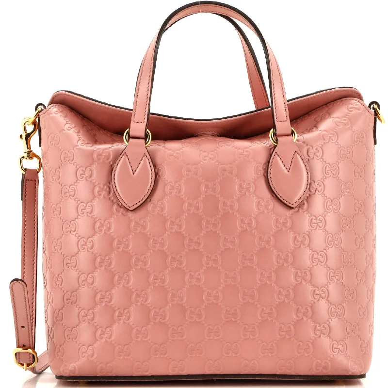 Signature Fold Over Tote Guccissima Leather Medium