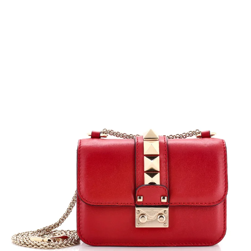 Glam Lock Shoulder Bag Leather Mini