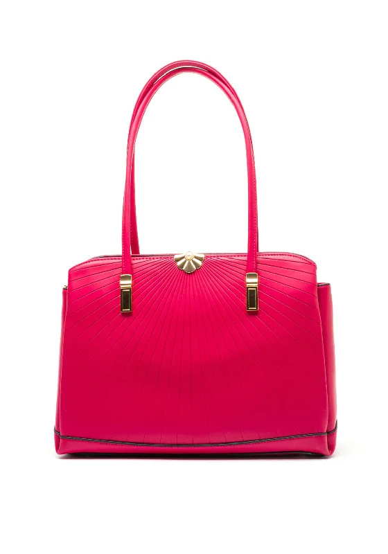 Zen Collection Pearl Charm Shoulder Bag, Fuchsia