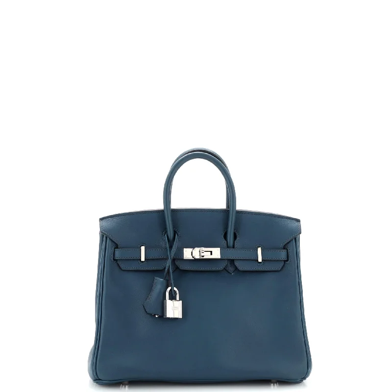 Birkin Handbag Bleu De Malte Swift with Palladium Hardware 25