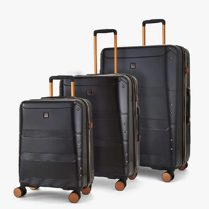 Rock Mayfair 3 Piece Hardsided Exp Luggage - Black