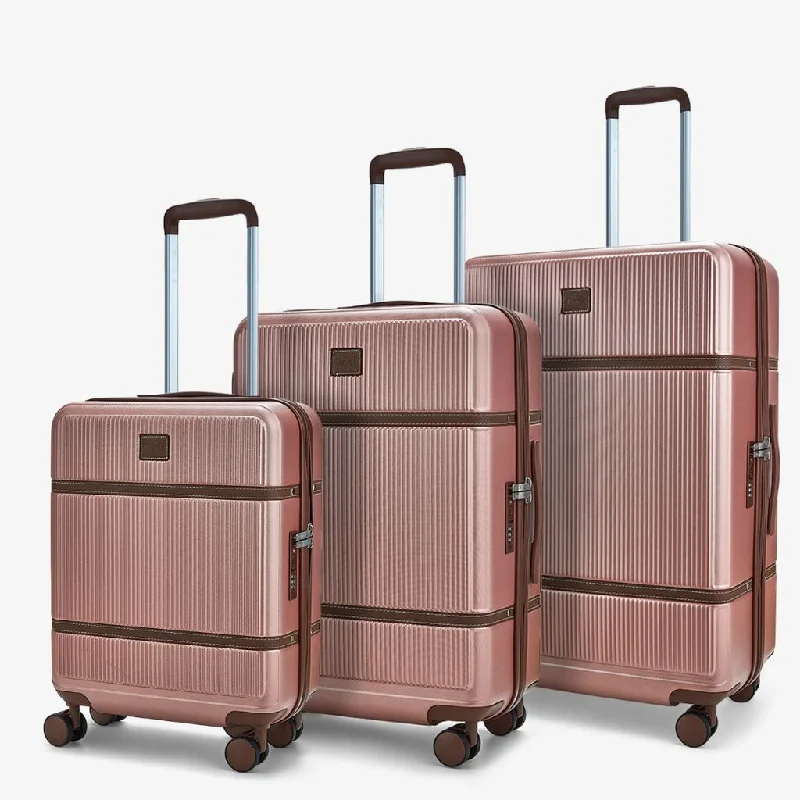 Rock Chelsea 3 Piece Hardsided Luggage - Pink