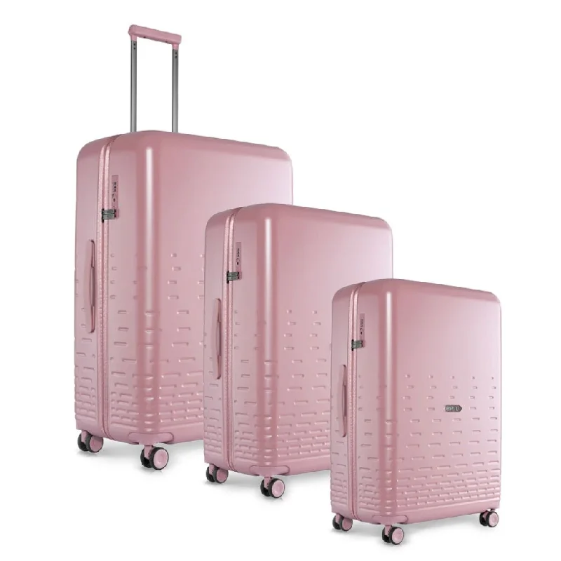 Epic Spin - 3 Piece Hardside Luggage Set - Pink