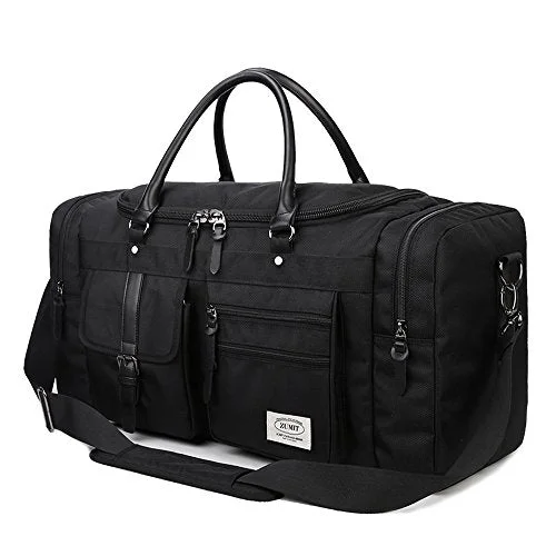 ZUMIT 45L Travel Duffel Bag Mens Womens Large Foldabling Luggage Water-resistant Super Lightweight Shoulder Suitcase Holdall Tote Handbag Brief Case Black #806-S