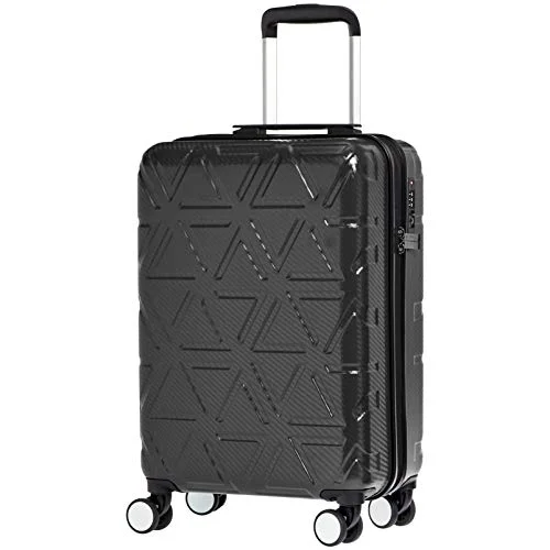 AmazonBasics Pyramid Hardside Carry-On Luggage Spinner Suitcase with TSA Lock - 20 Inch, Black