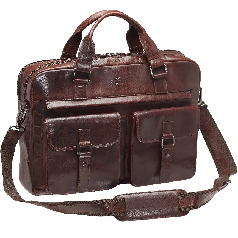 Mancini Buffalo Briefcase with Dual Compartments for 15.6” Laptop