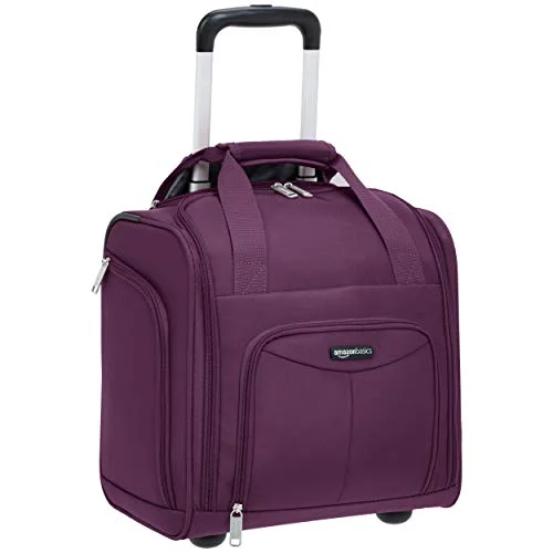 AmazonBasics Underseat Carry-On Rolling Travel Luggage Bag - Purple