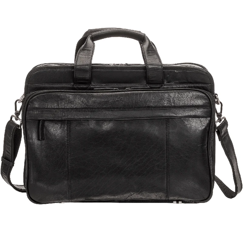 Mancini BUFFALO Double Compartment Top Zipper 15.6” Laptop / Tablet Briefcase