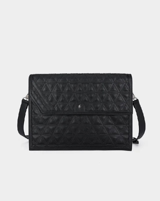 Woven Laptop Bag in Black