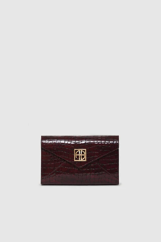 Small Elly Clutch - Burgundy Embossed