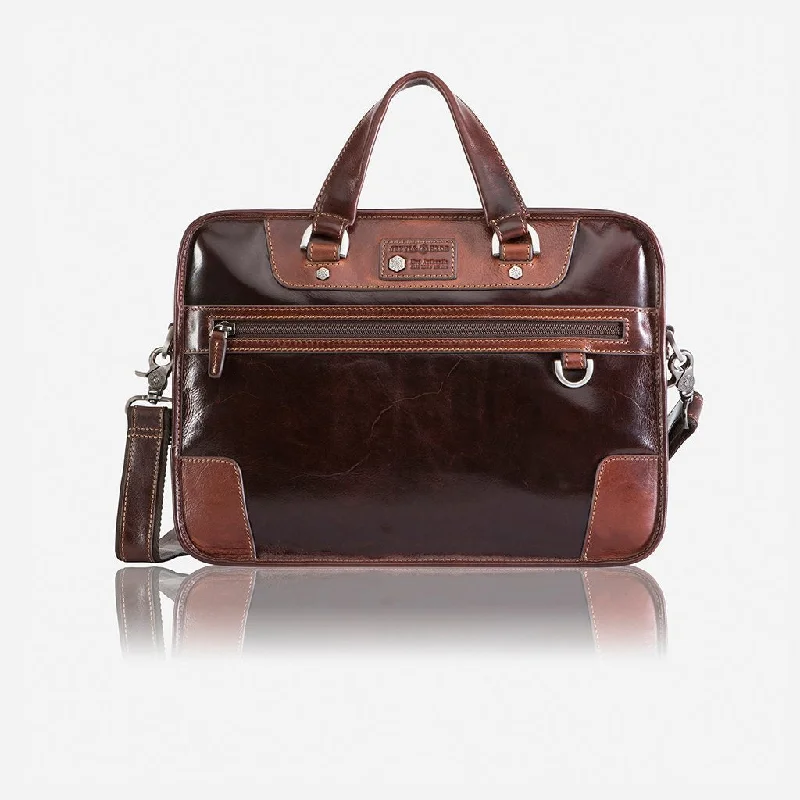 Jekyll & Hide Oxford Medium Laptop Briefcase, Tobacco