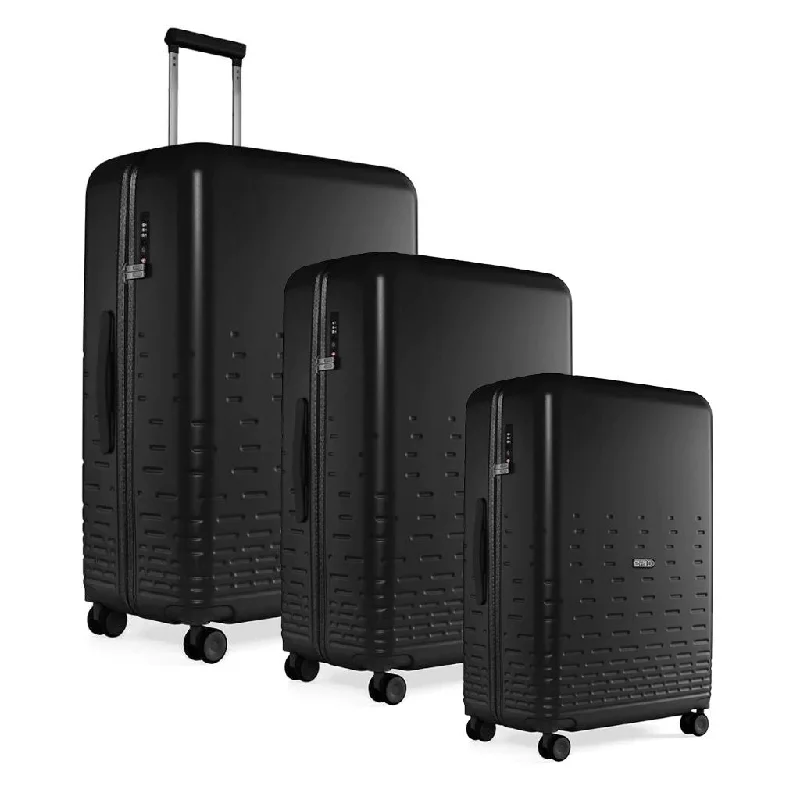 Epic Spin - 3 Piece Hardside Luggage Set - Black