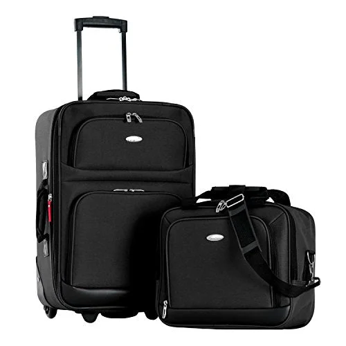 Olympia Let's Travel 2pc Carry-on Luggage Set, Black