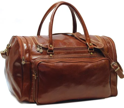 Torino 20" Leather Travel Duffel Color: Vecchio Brown