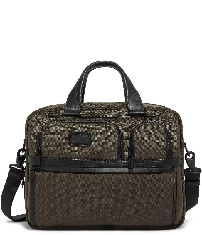 Alpha 3 Expandable Organiser Laptop Brief - Olive Night