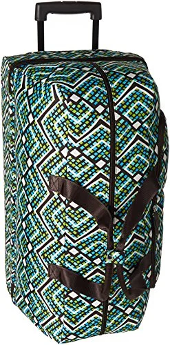 Vera Bradley Women'S Lighten Up Large Wheeled Duffel, Rain Forest