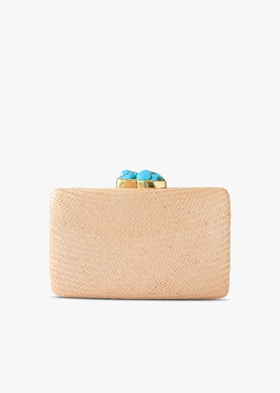 Jen clutch with turquoise stone