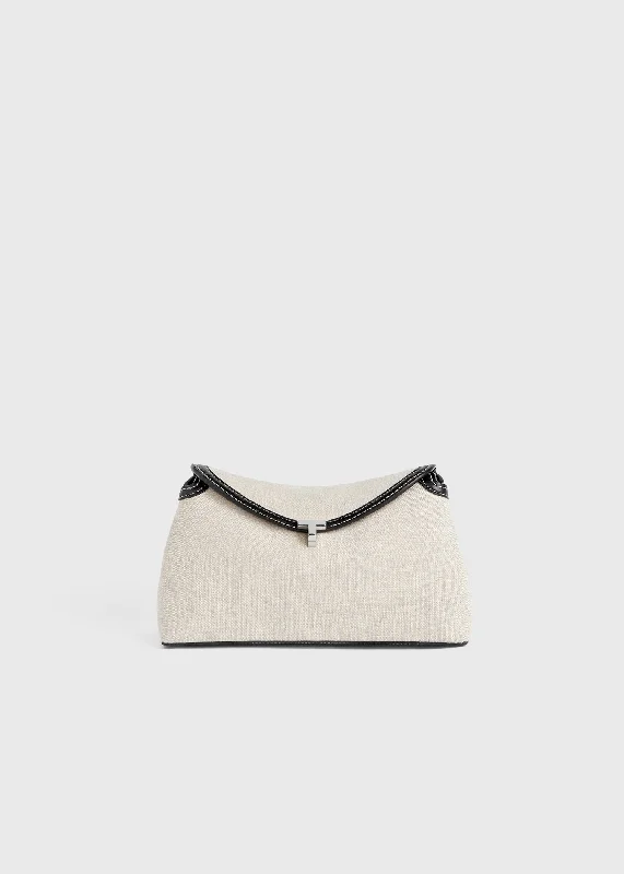 T-Lock canvas clutch ecru/black