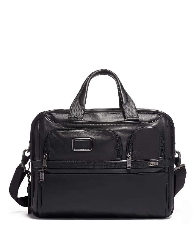 ALPHA 3 Expandable Laptop Briefcase - Black