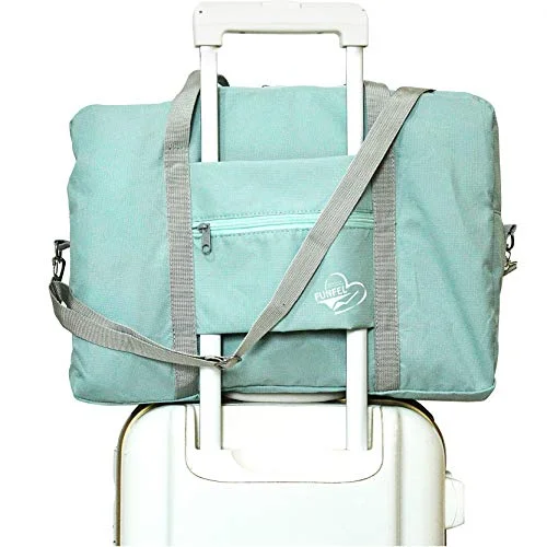 FUNFEL Travel Foldable Duffel Bag for Women & Men, Waterproof Lightweight travel Luggage bag for Sports, Gym, Vacation (Ⅲ-Mint Green)