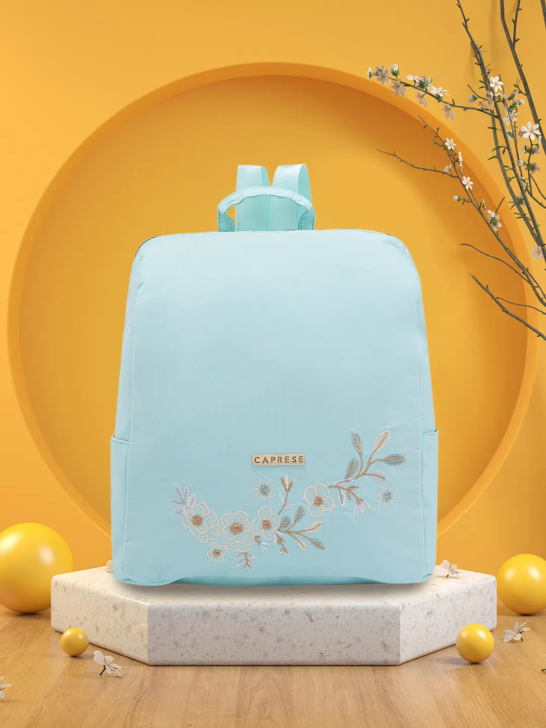 Caprese Sierra Backpack Embroidery Large Light Blue