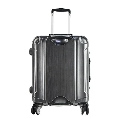 TPRC 20" "Luna Collection" Carry-On Luggage with Sturdy Aluminum Frame, WIDE-BODY, Dual 8-Wheel Spinner System, and TSA Locks, Brushed Black Color Option